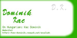 dominik kac business card